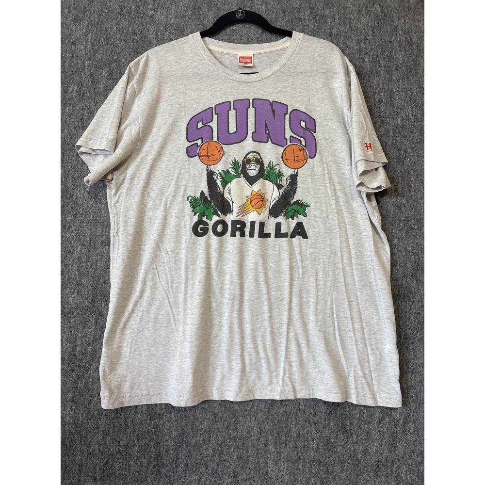 Homage Phoenix Suns Gorilla Graphic T-Shirt Gray XXL NBA Basketball Made in USA